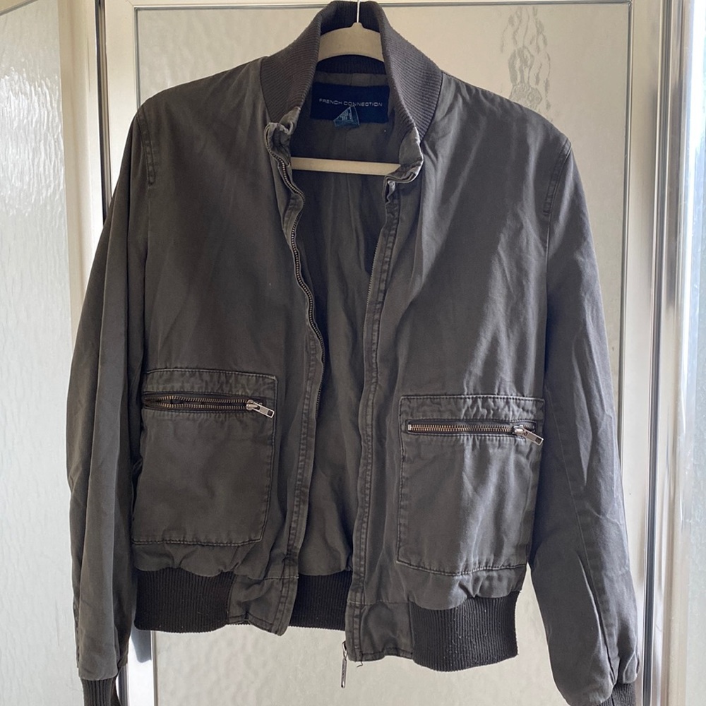 Womens green bomber jacket